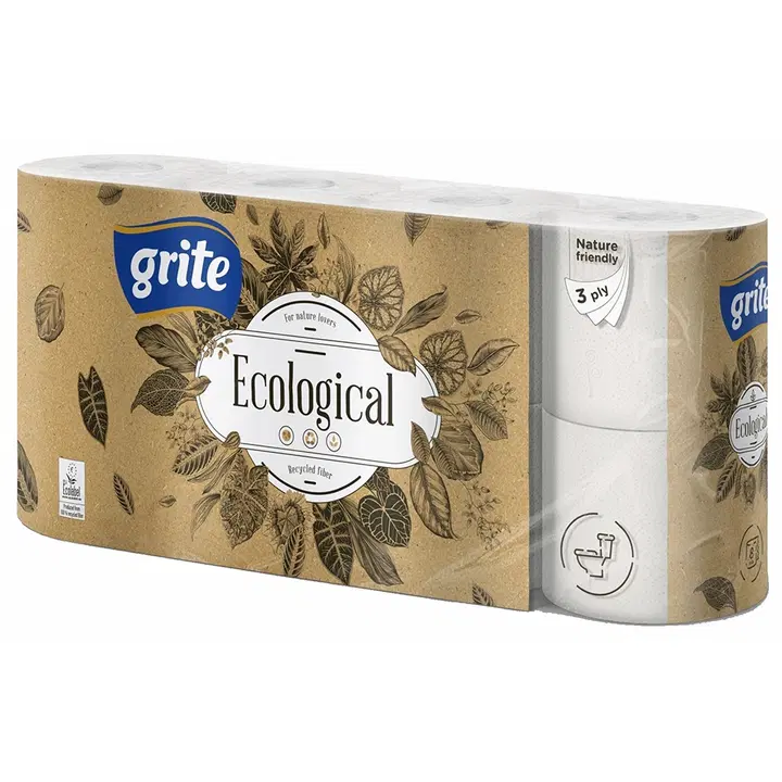 Grite Ecological 3-kihiline tualettpaber, 8 rulli
