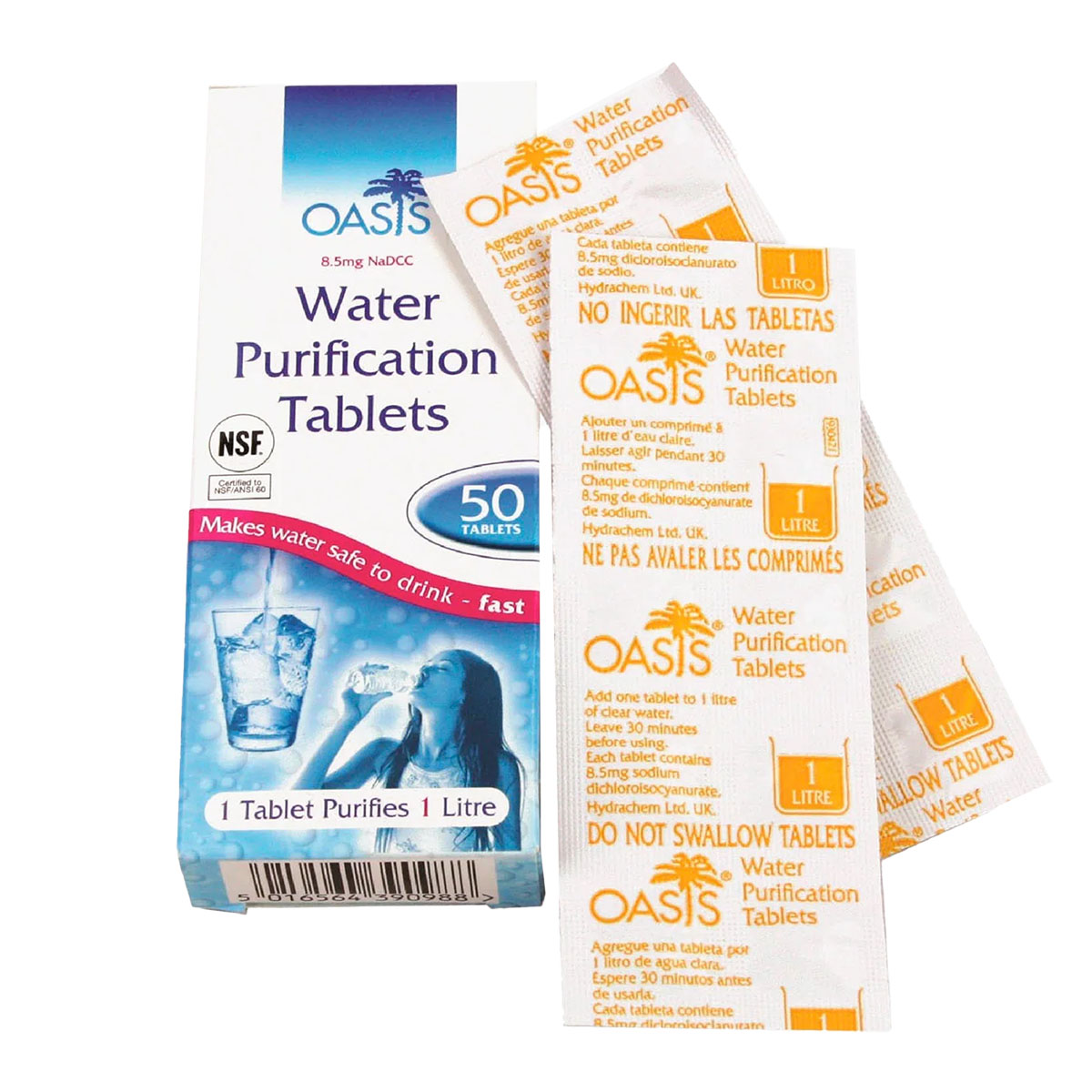 OASIS 8,5 mg veepuhastustabletid, 50 tk